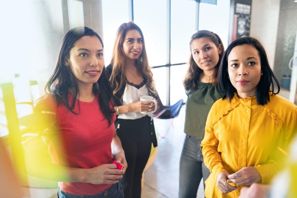 Happy, healthy team in the workplace